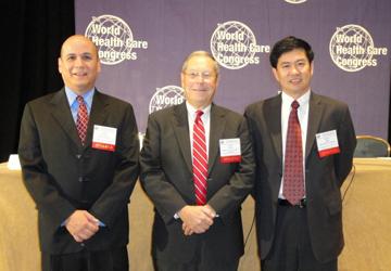 Left to right: Dan Martinez, Director of Patient Financial Services, St. Joseph Health; George Mack, HASC VP, Payer/Provider & Member Relations; Kenny Deng, Senior Director, Provider Services and Operations, Blue Shield of California.