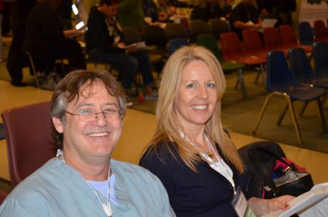 Larry Stock, MD, Antelope Valley Emergency Medical Associates with Elizabeth Reid, Executive Director, Emergency, Trauma and Critical Care Services, Antelope Valley Hospital.